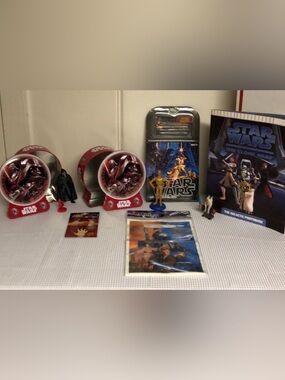 Star Wars 10 Pc Lot: Art, Party, Craft, Collectible Figures, Book, Game